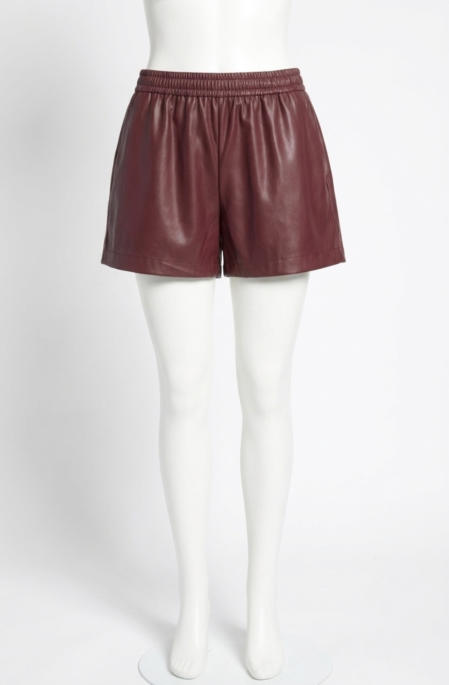 NEW CROSBY BY MOLLIE BURCH vegan leather cailan shorts in fig